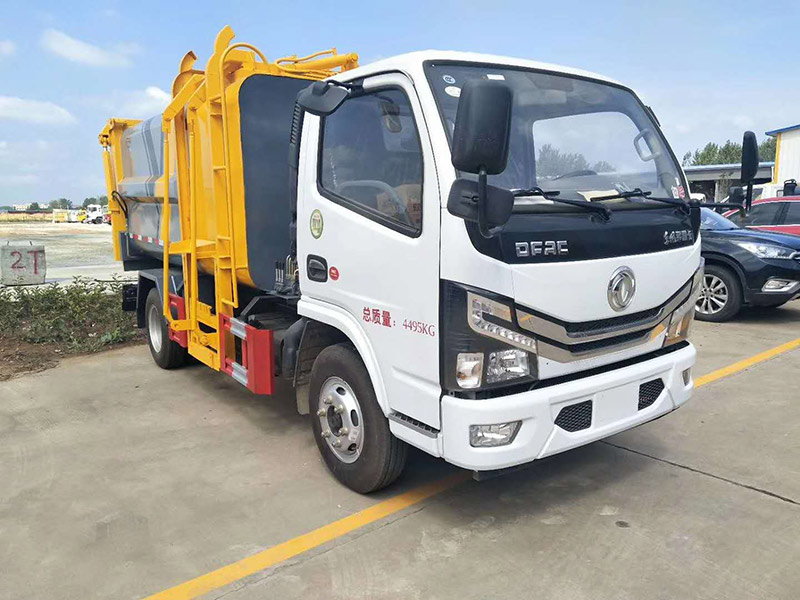 国六东风多利卡挂桶式垃圾车|挂桶垃圾车